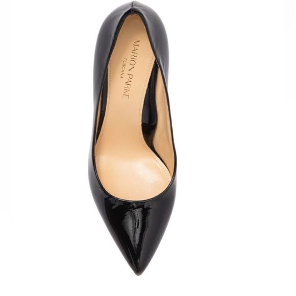 MARION PARKE Must Have Pointed Toe Patent Leather Pump Heel Black, Euro 42 NWT - Picture 6 of 17